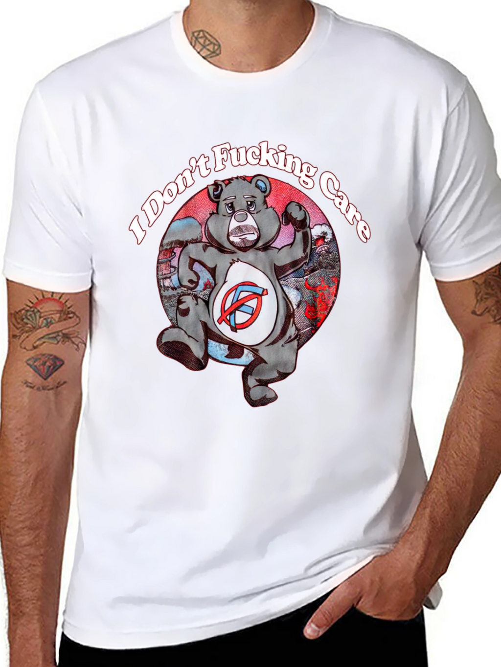 I Dont Fucking Care Bear Graphic T-Shirt