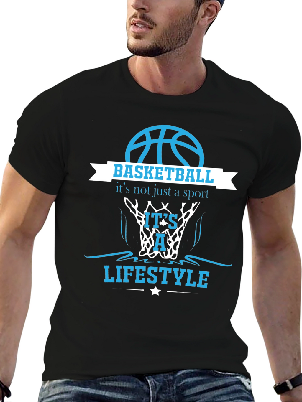 Basketball Lifestyle Tee - Black Graphic T-Shirt