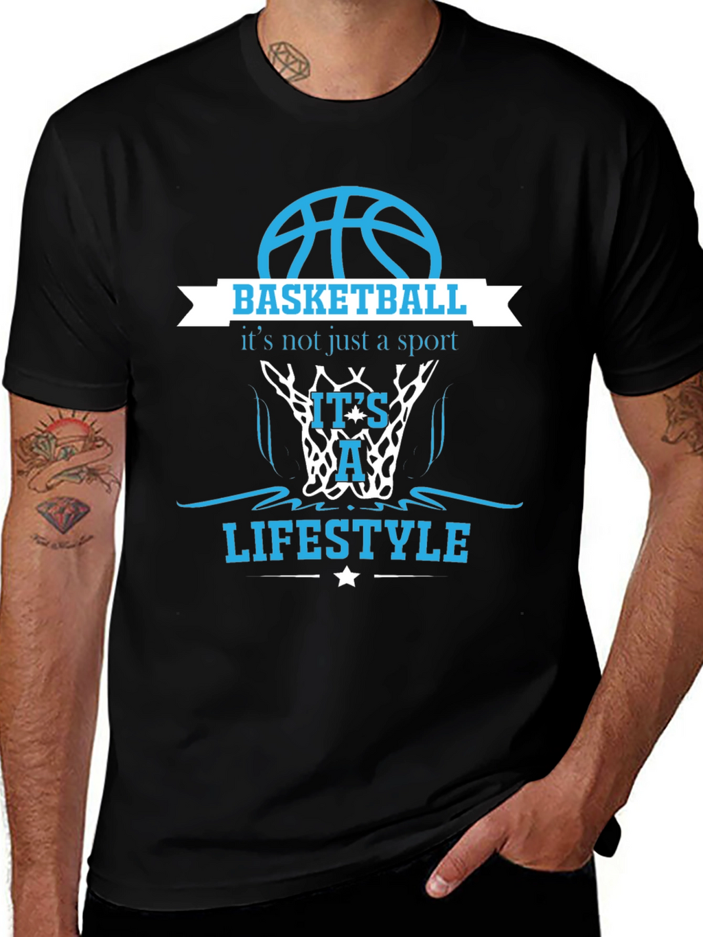 Basketball Lifestyle Tee - Black Graphic T-Shirt