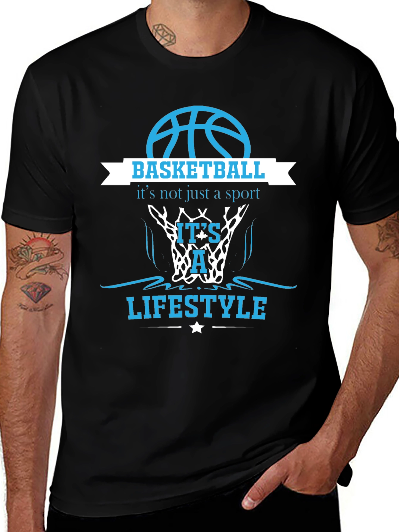Basketball Lifestyle Tee - Black Graphic T-Shirt