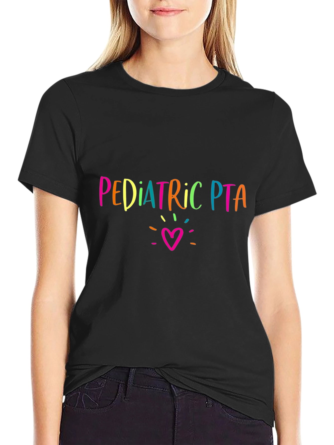 Pediatric PTA Graphic Tee - Colorful Heart Design