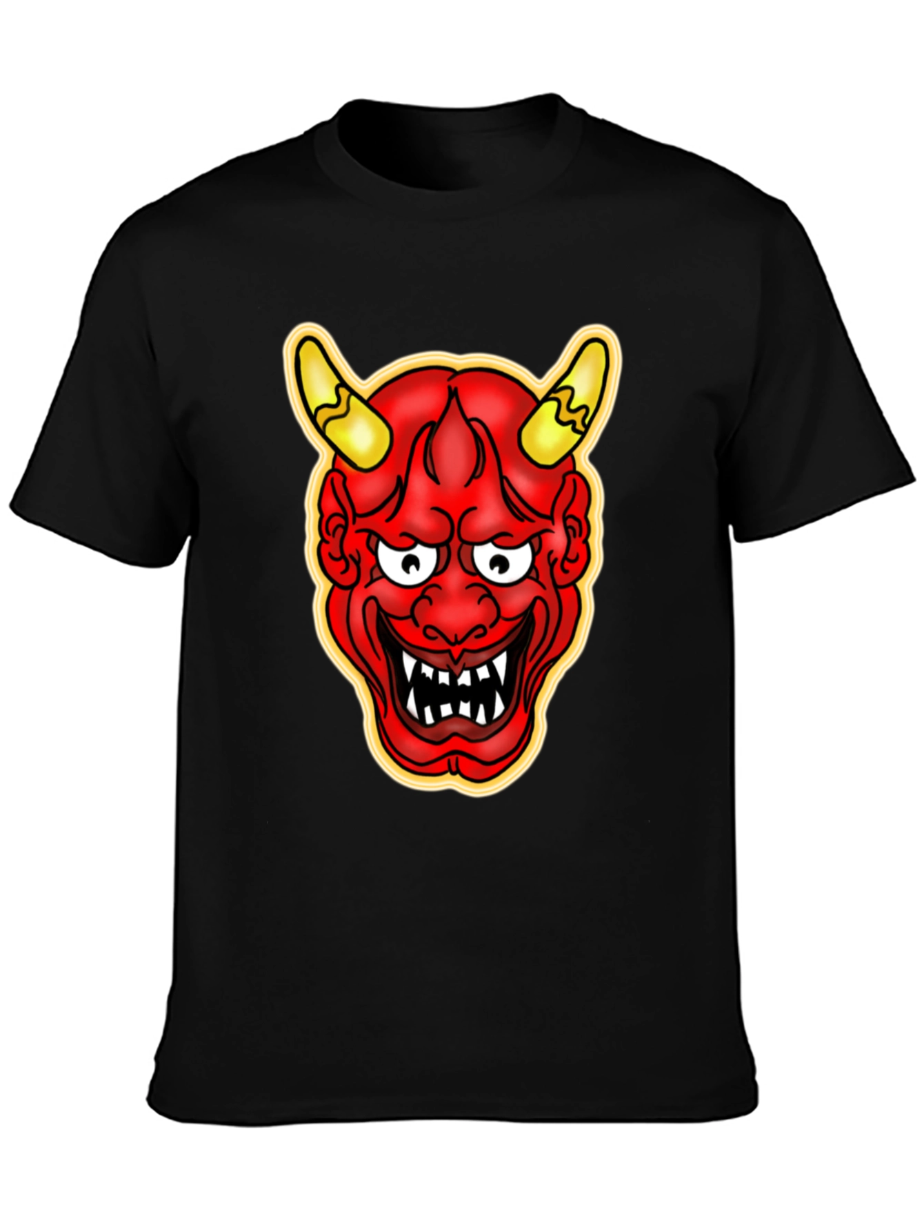 Hannya Oni Mask Graphic Tee - Japanese Demon T-Shirt