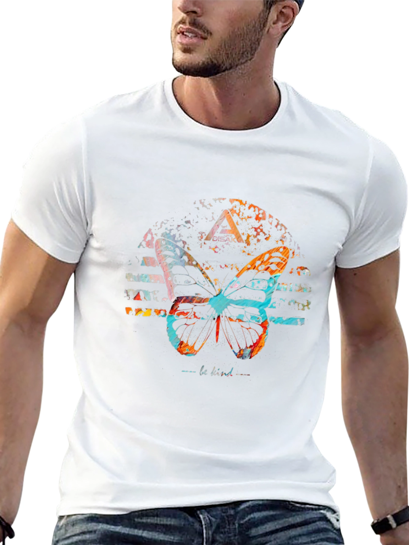 Butterfly Graphic Print Black Tee