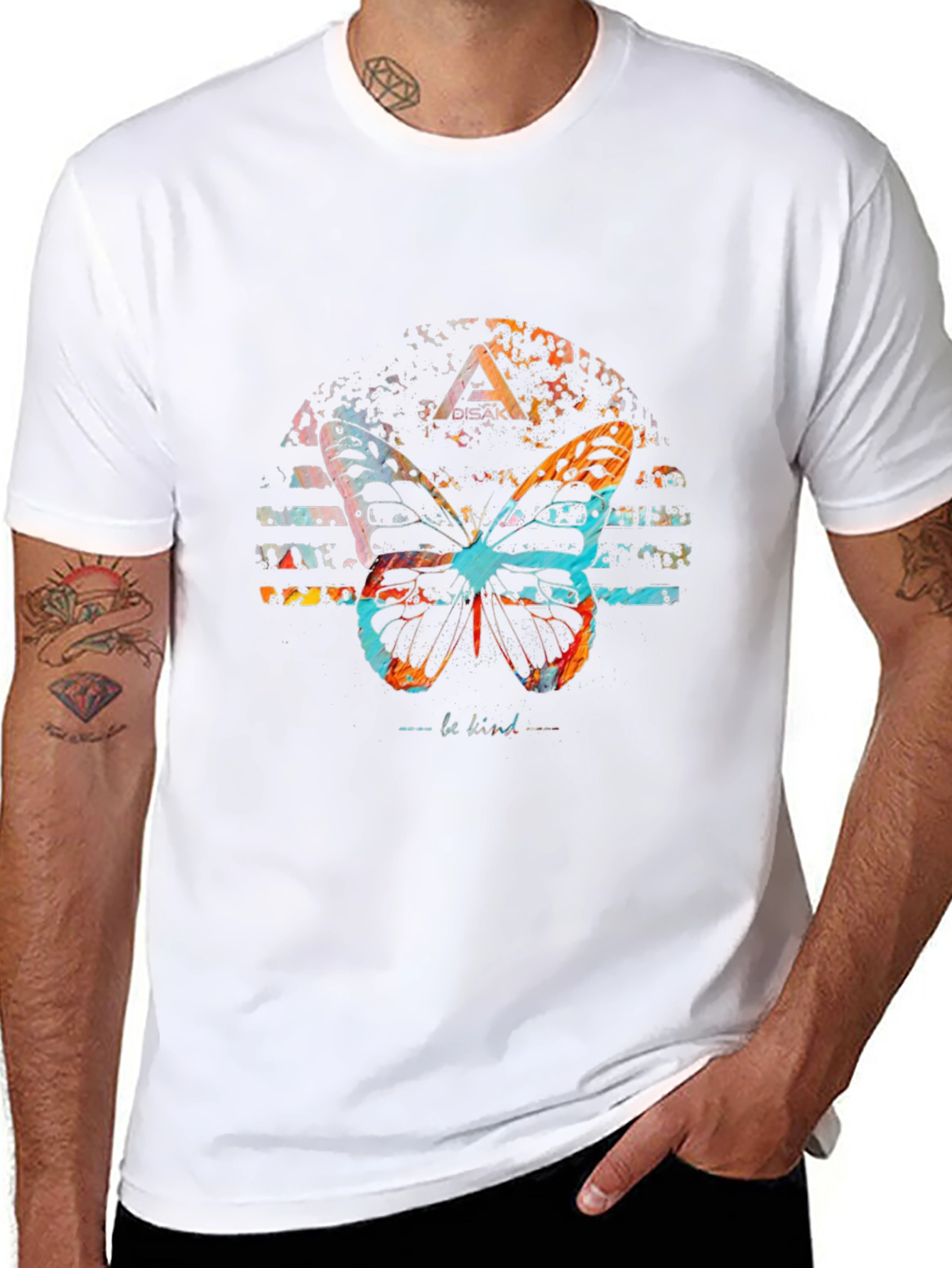 Butterfly Graphic Print Black Tee