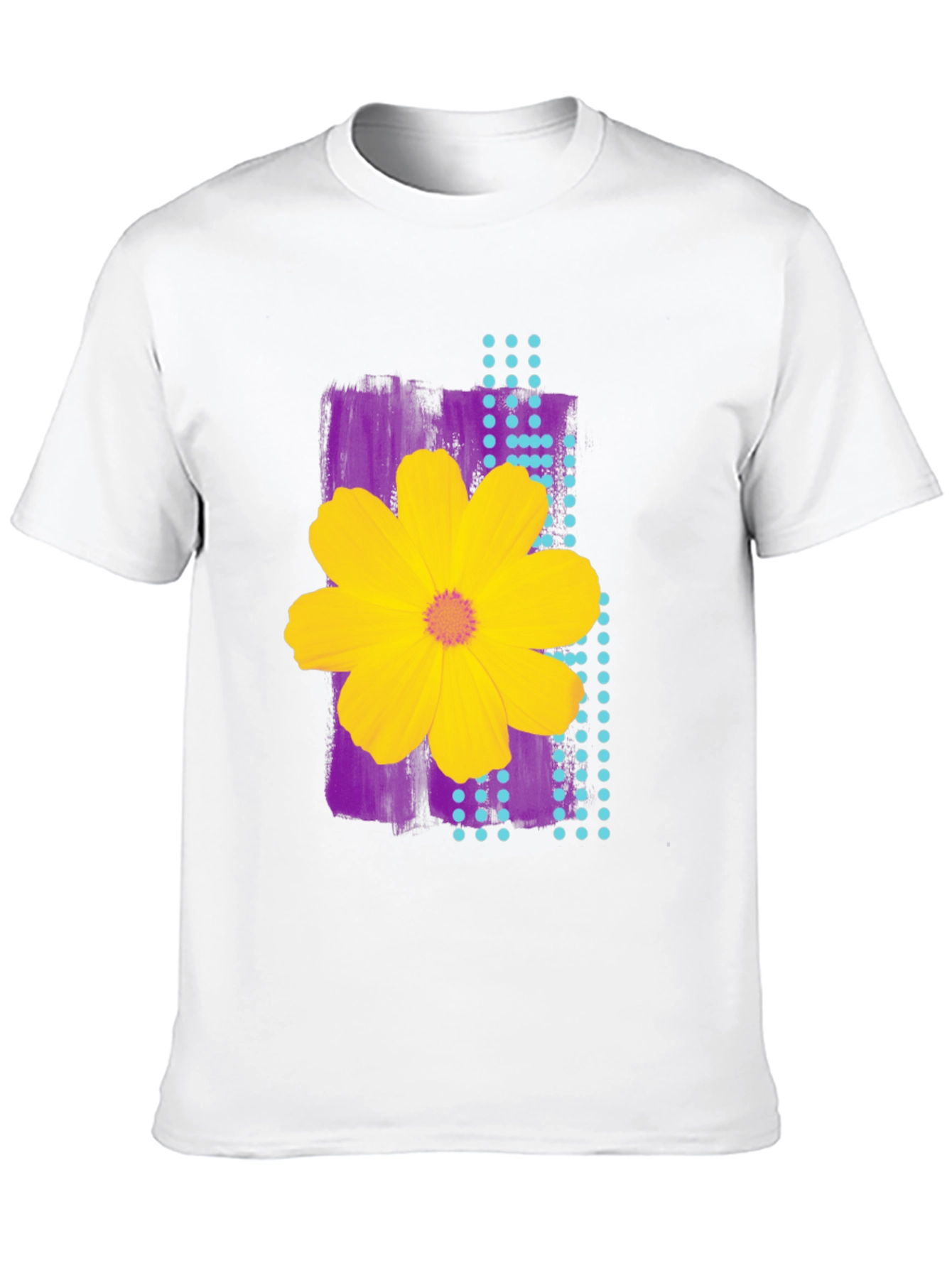 Floral Graphic Print Mens Black T-Shirt