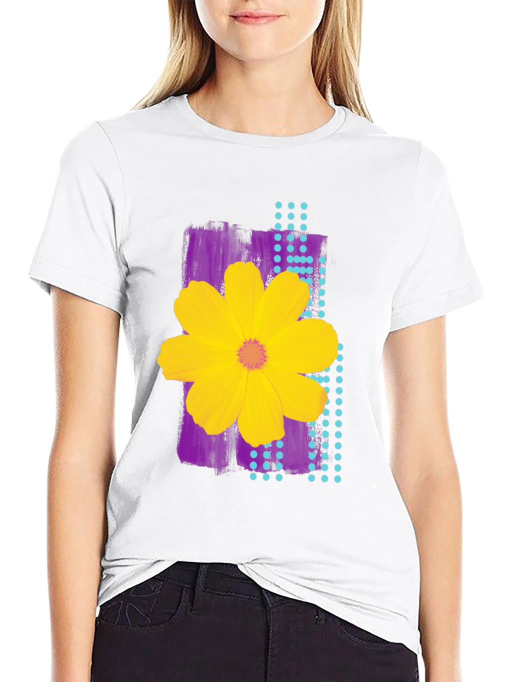 Floral Graphic Print Mens Black T-Shirt