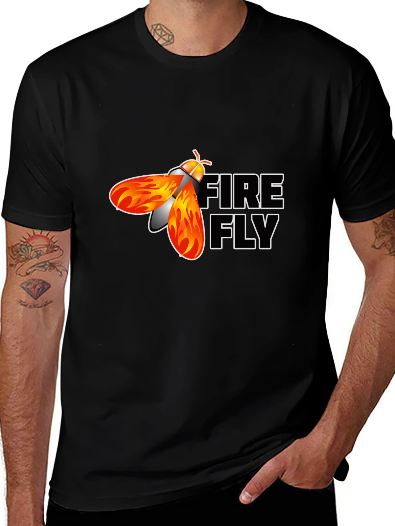 Firefly Graphic Print Black T-Shirt