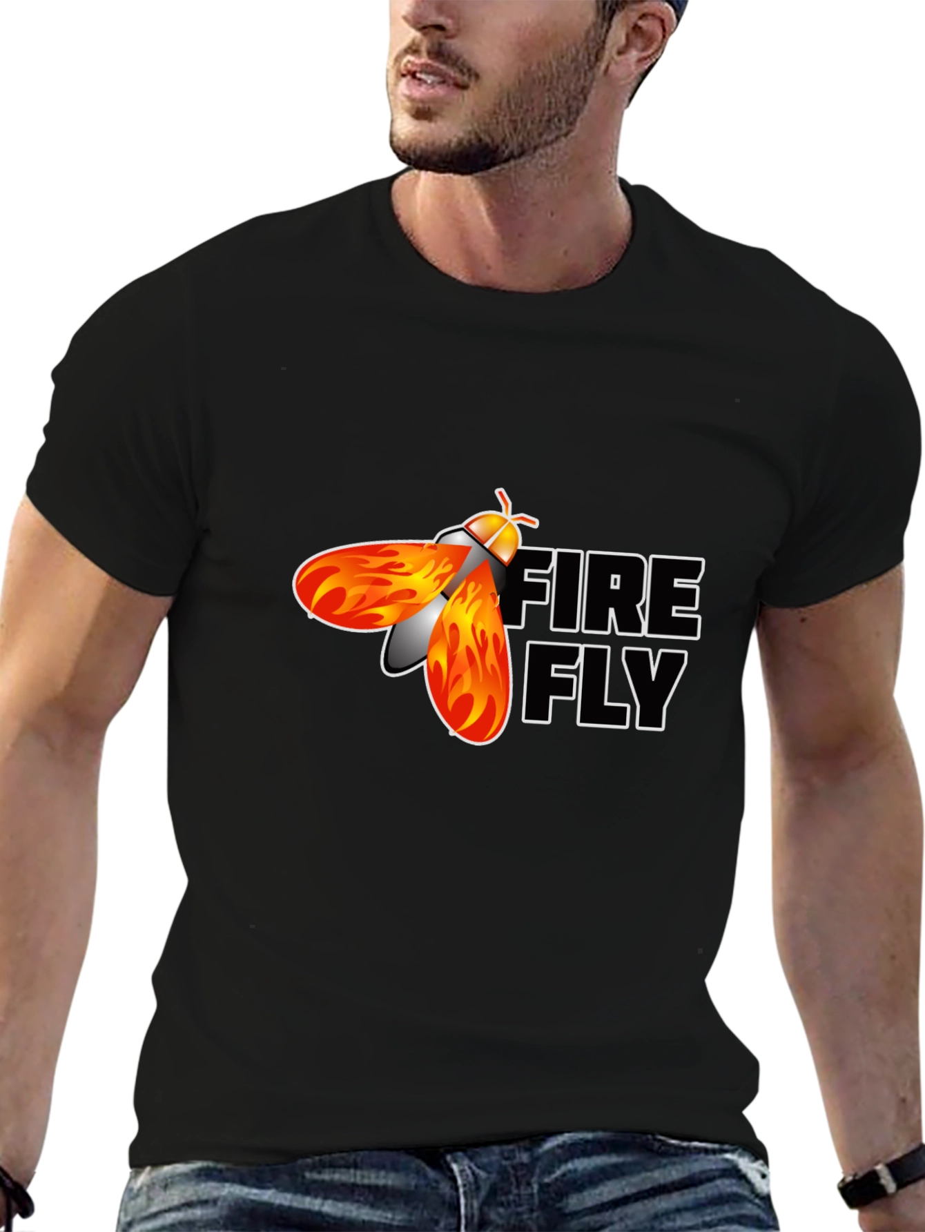Firefly Graphic Print Black T-Shirt