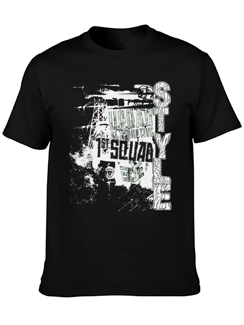 Urban Style Black Graphic Tee