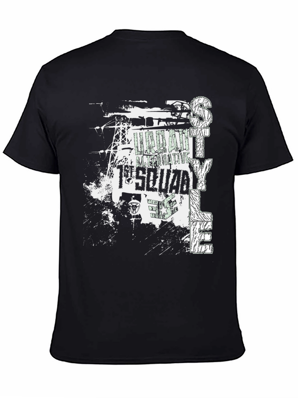 Urban Style Black Graphic Tee