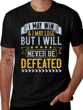 Motivational Never Defeated Graphic Tee