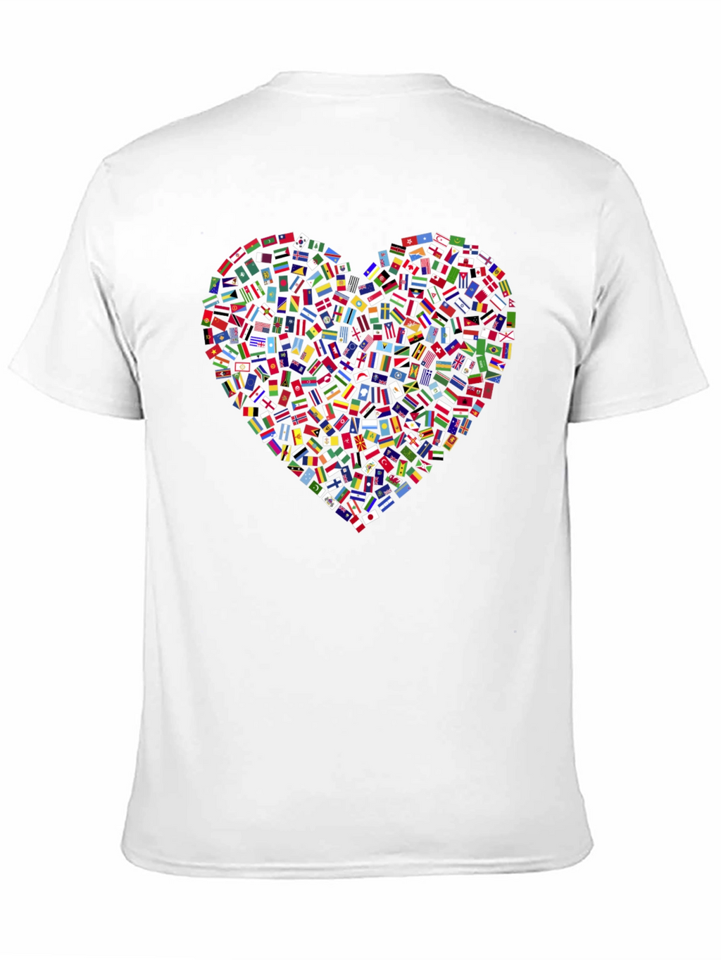 Global Love T-Shirt: Flags Heart Design