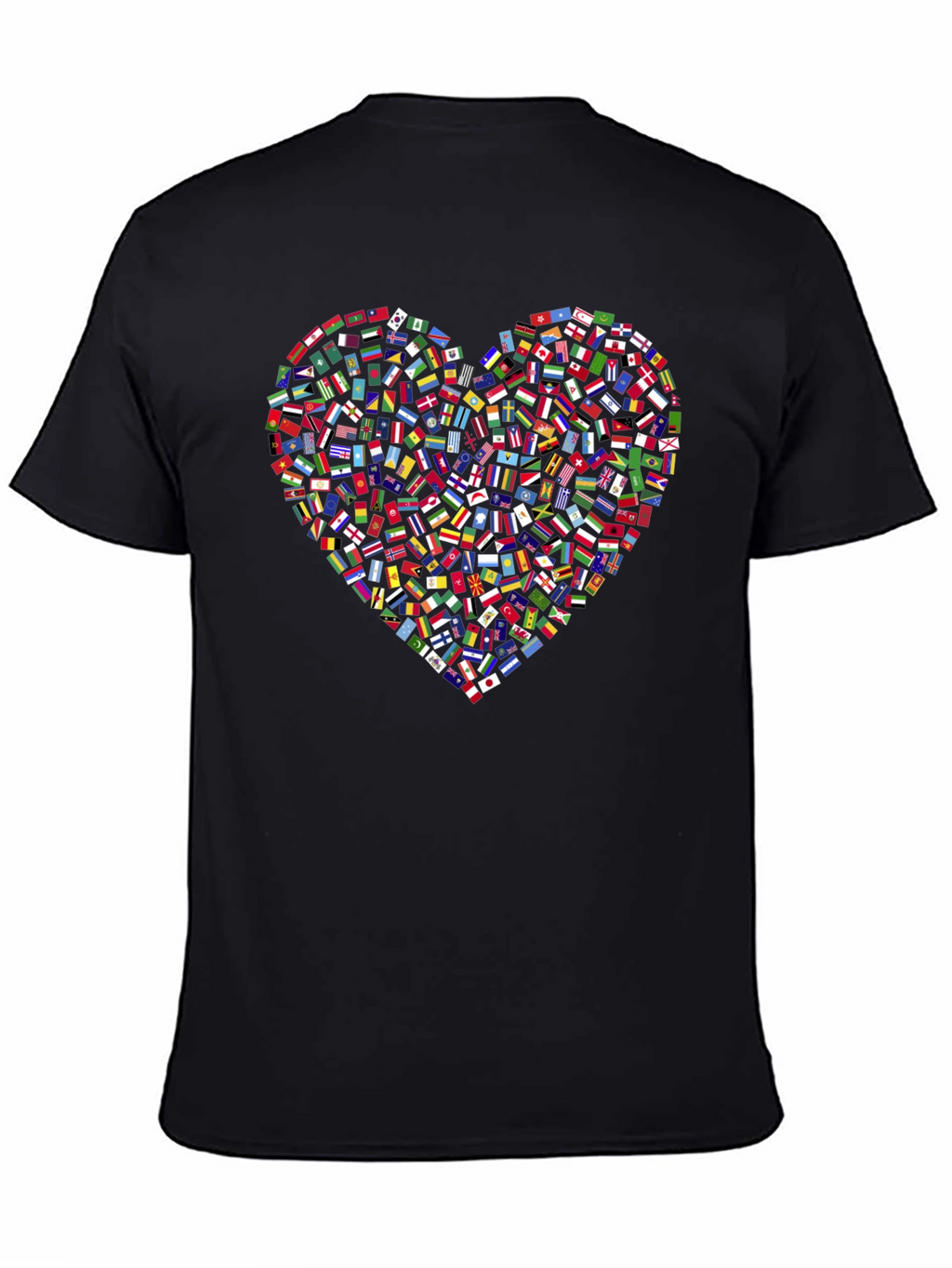 Global Love T-Shirt: Flags Heart Design