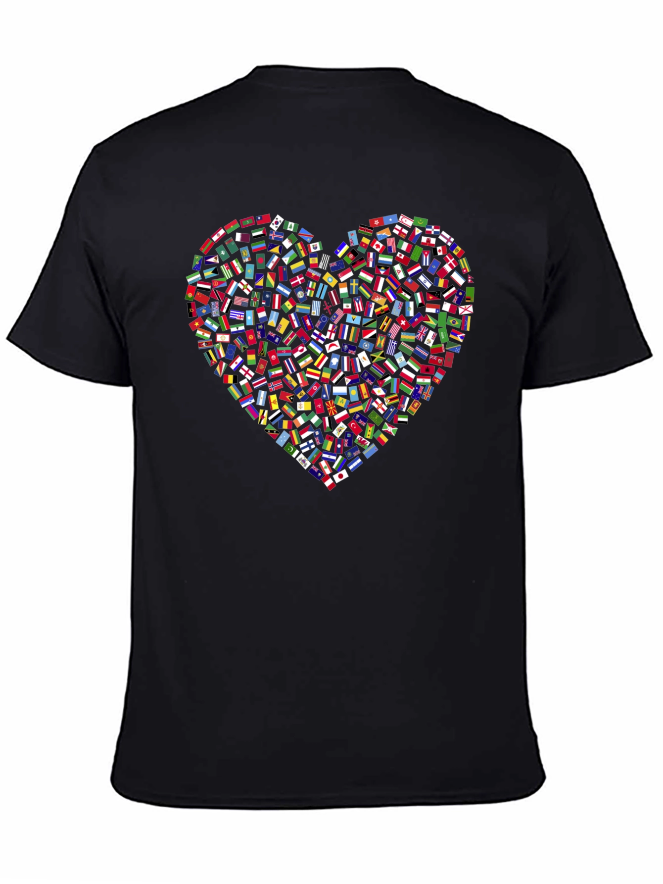 Global Love T-Shirt: Flags Heart Design