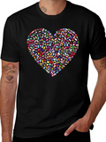 Global Love T-Shirt: Flags Heart Design