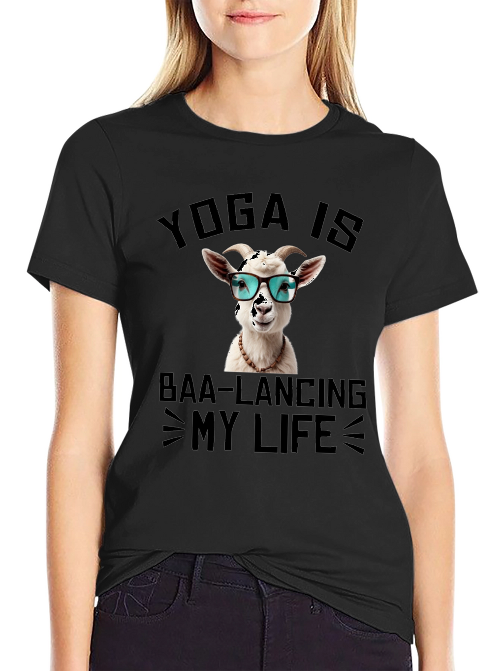 Yoga Goat T-Shirt: Baa-lancing My Life Tee