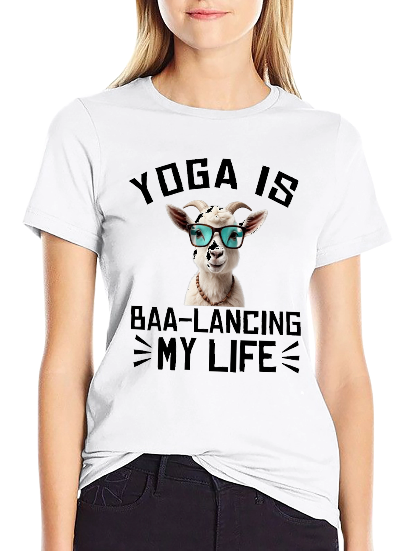 Yoga Goat T-Shirt: Baa-lancing My Life Tee