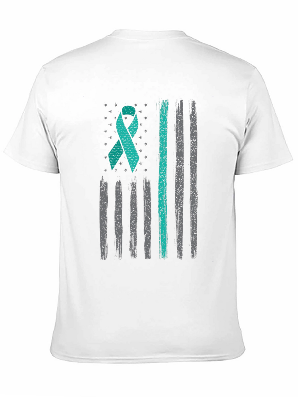 Teal Ribbon American Flag T-Shirt