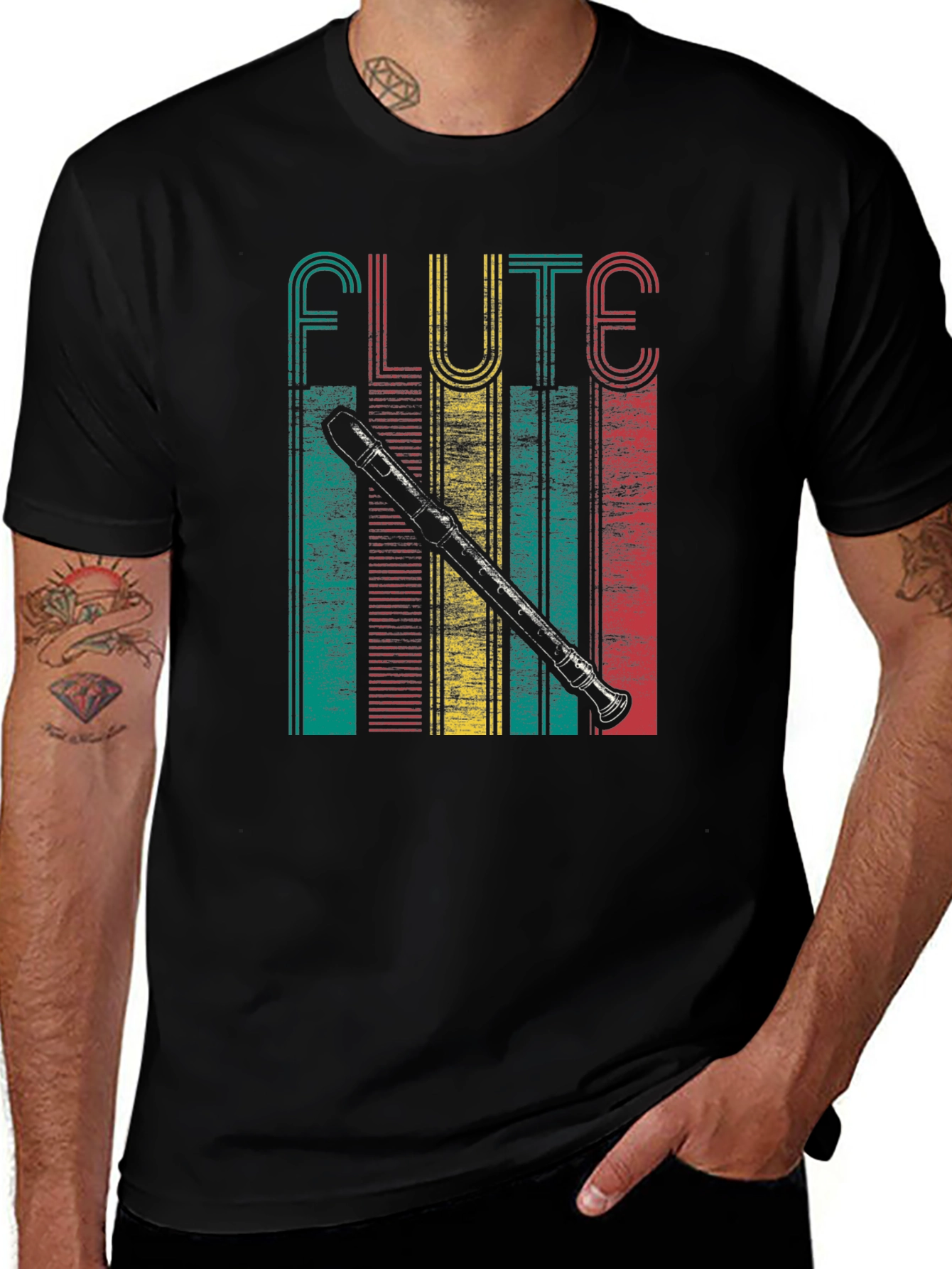Retro Flute Player T-Shirt