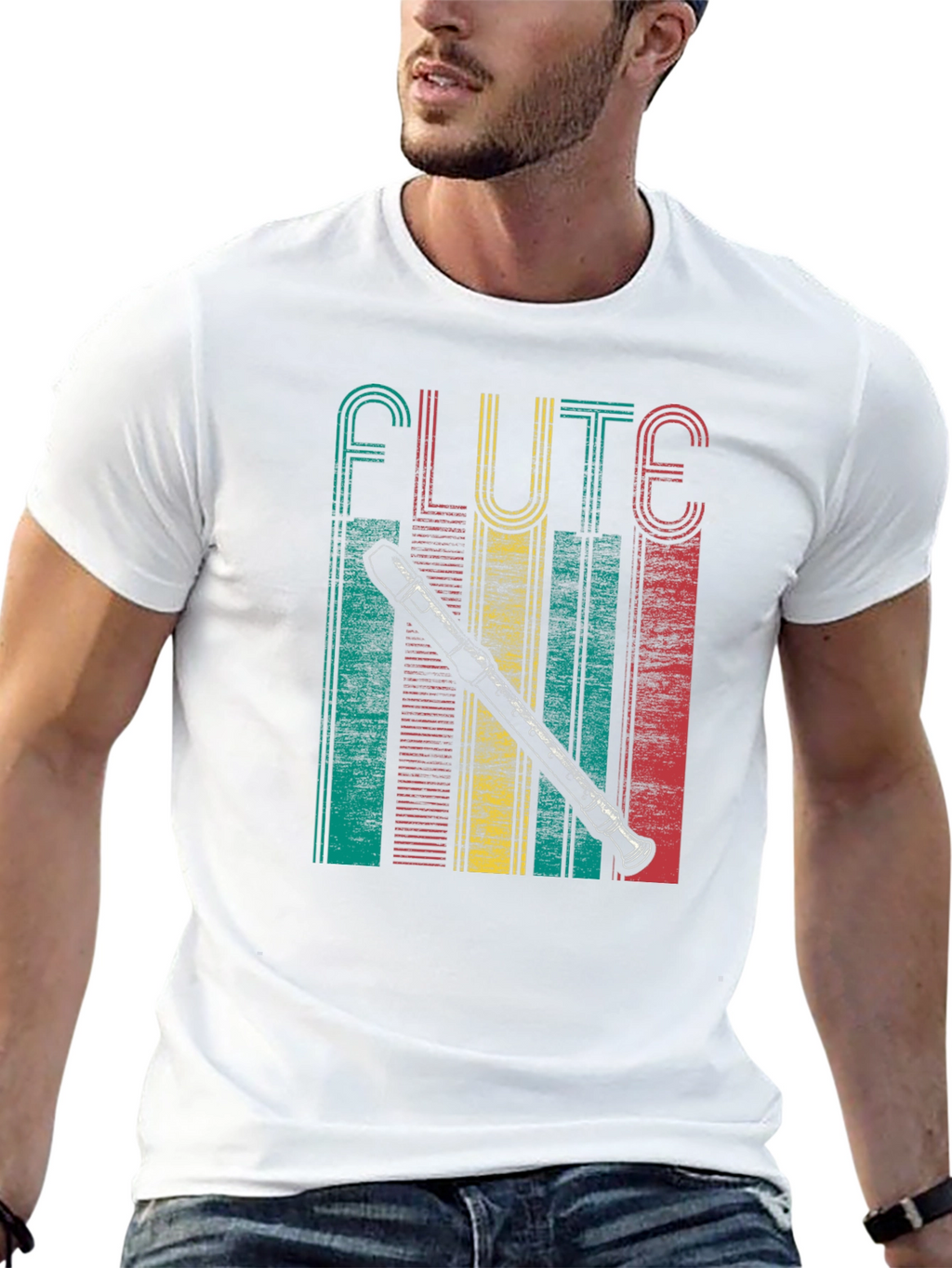 Retro Flute Player T-Shirt
