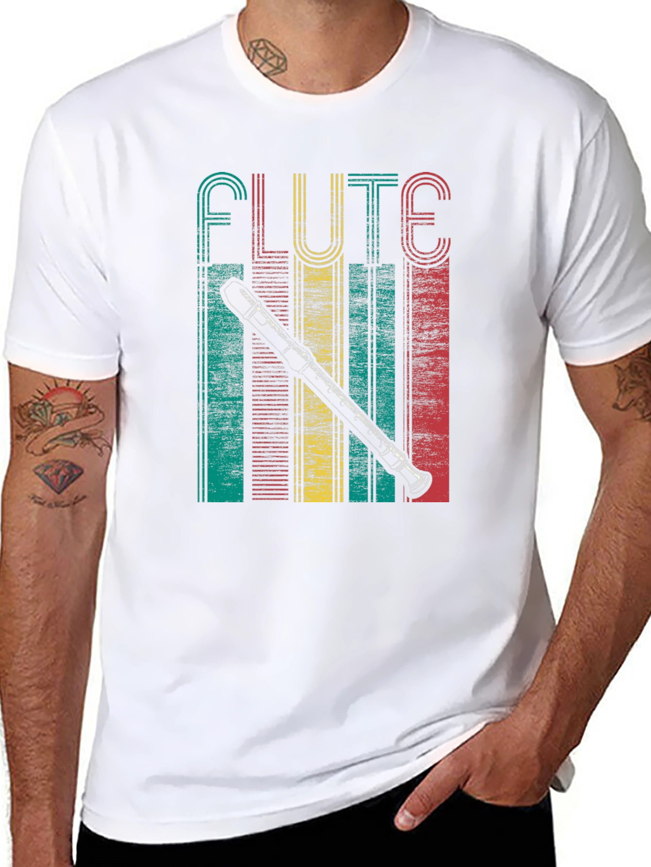 Retro Flute Player T-Shirt