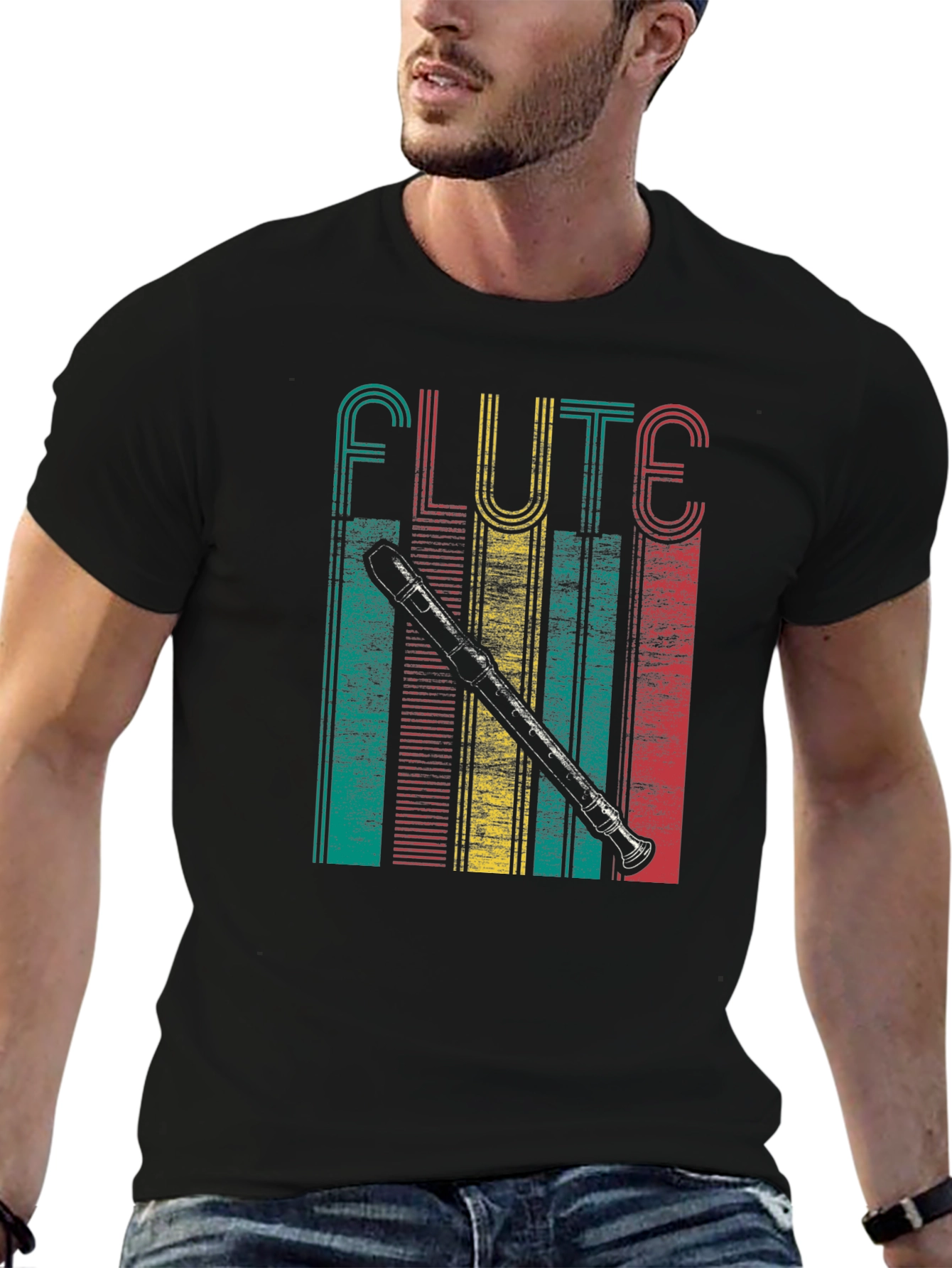 Retro Flute Player T-Shirt