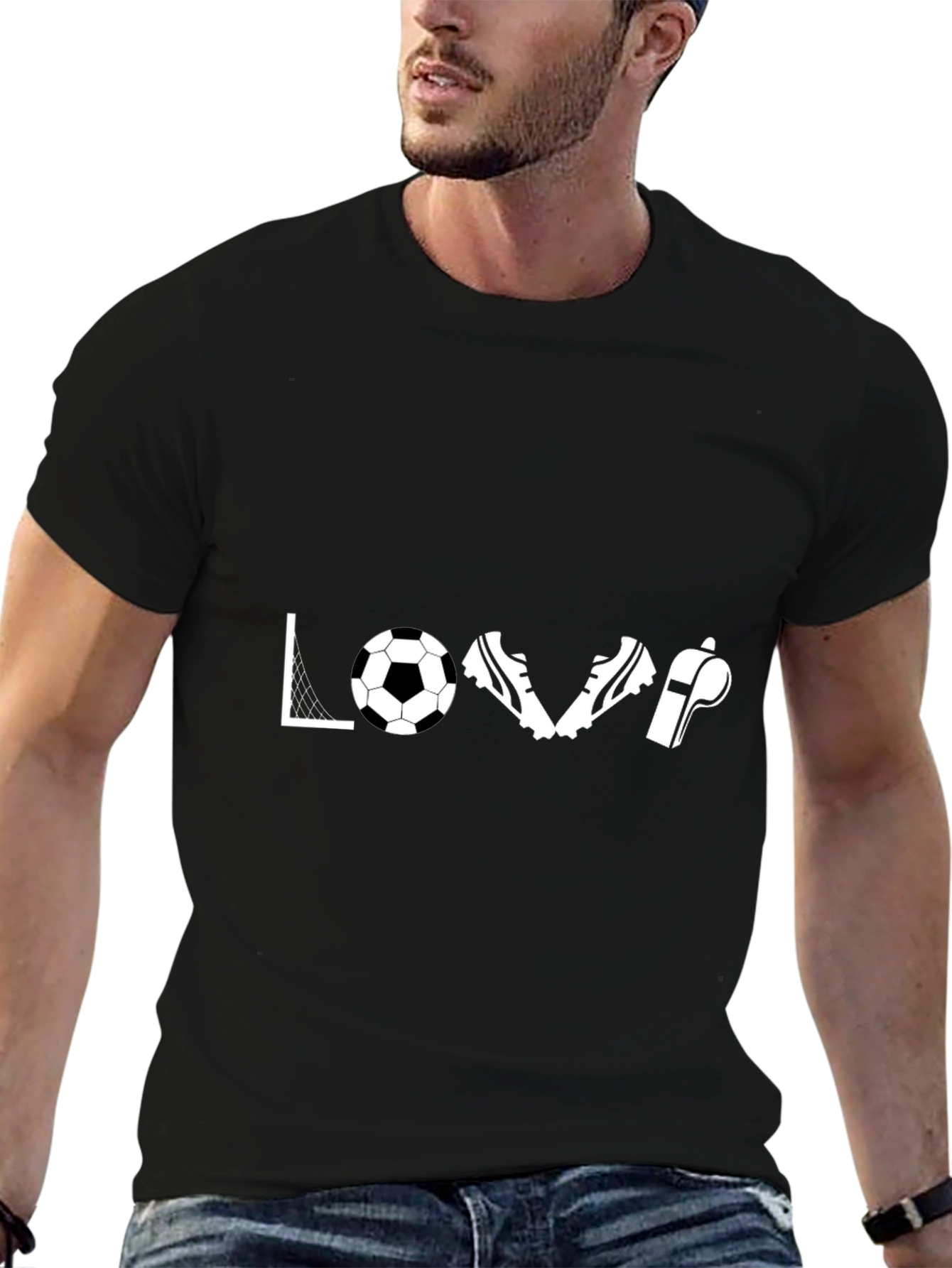 Love Soccer Graphic Tee - Black