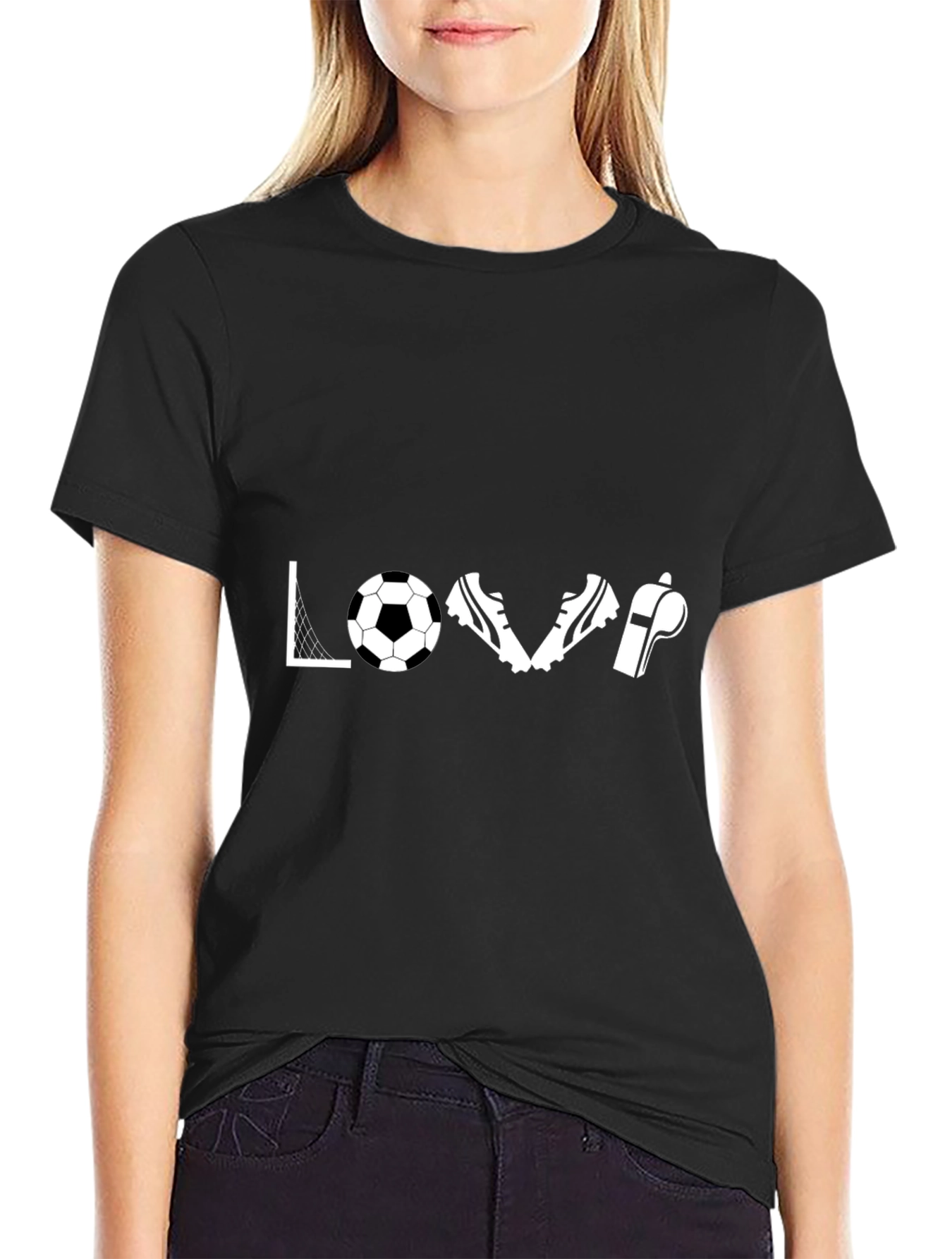 Love Soccer Graphic Tee - Black