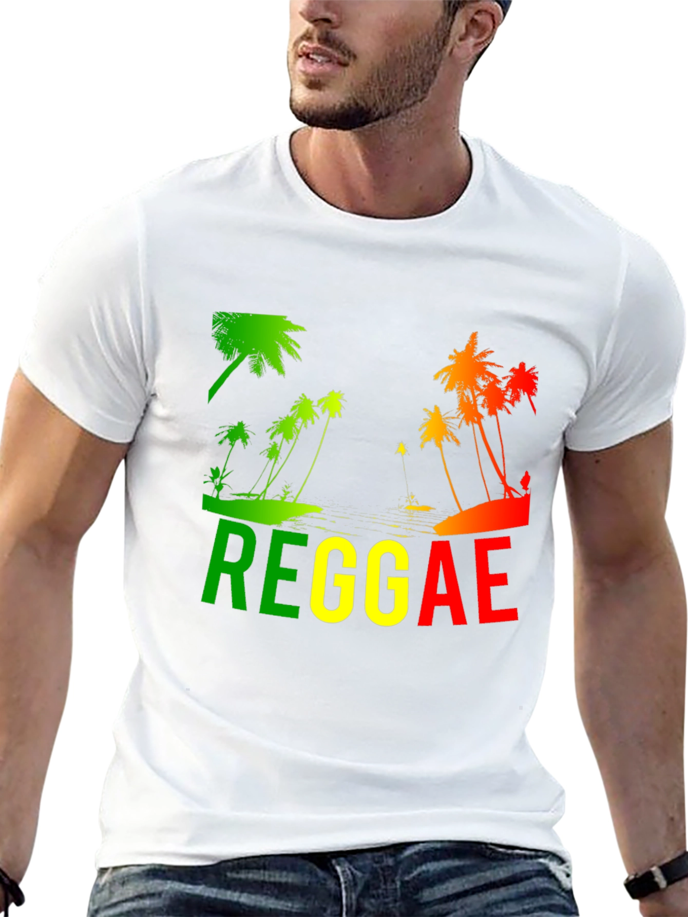 Reggae Palm Tree T-Shirt - Rasta Style
