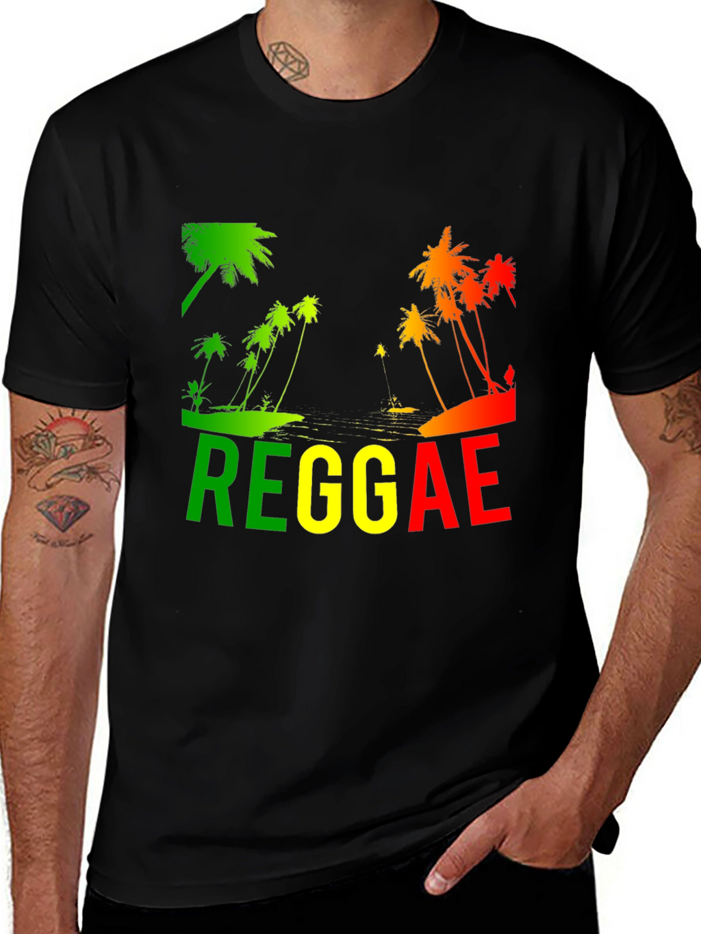 Reggae Palm Tree T-Shirt - Rasta Style