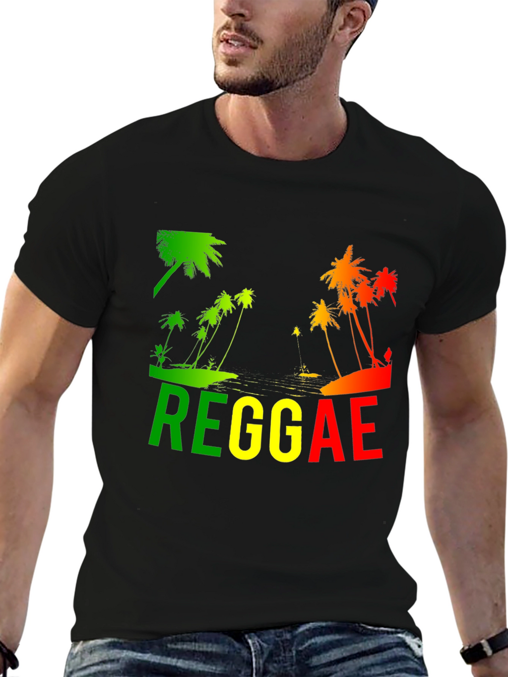 Reggae Palm Tree T-Shirt - Rasta Style