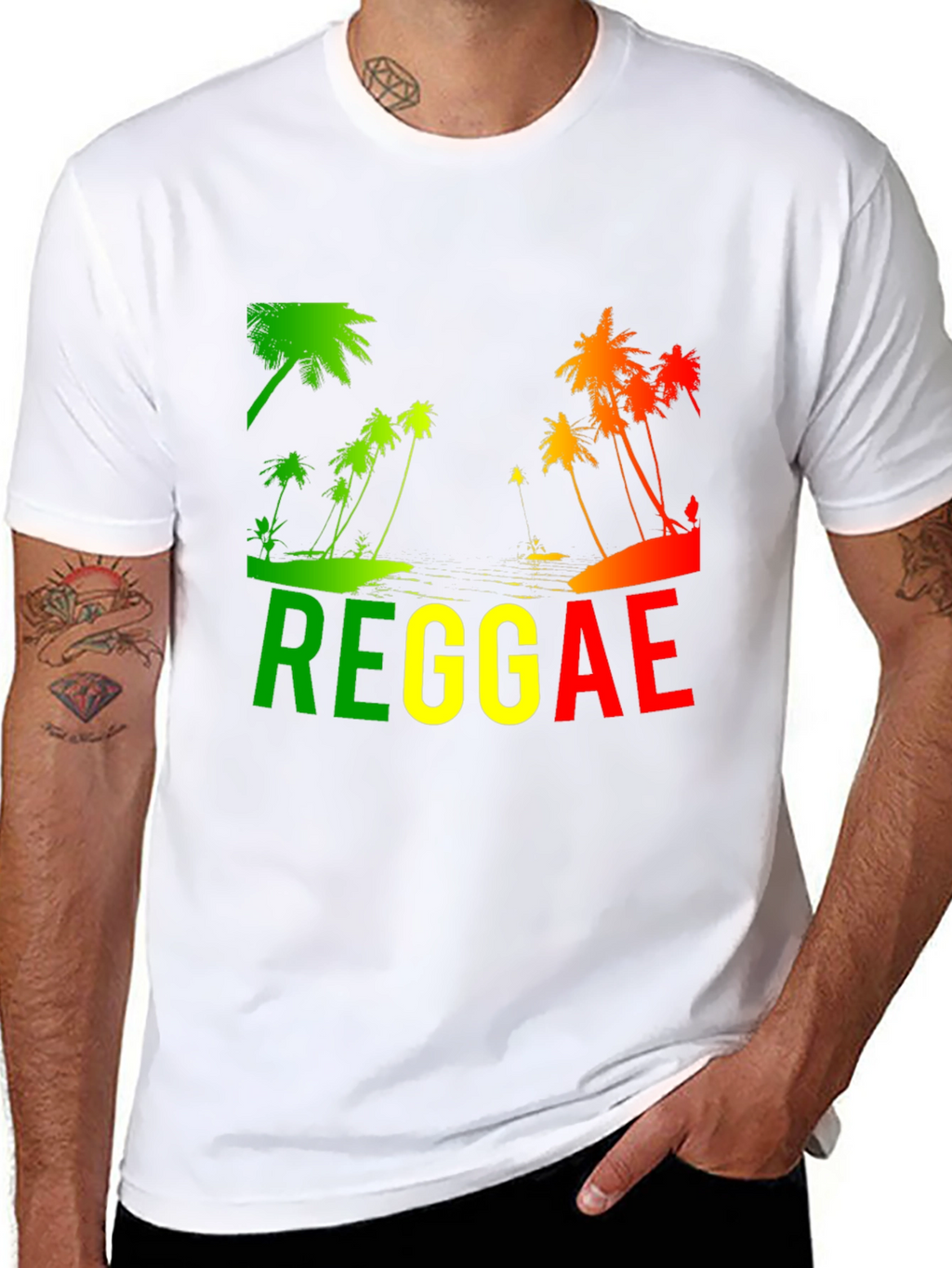 Reggae Palm Tree T-Shirt - Rasta Style