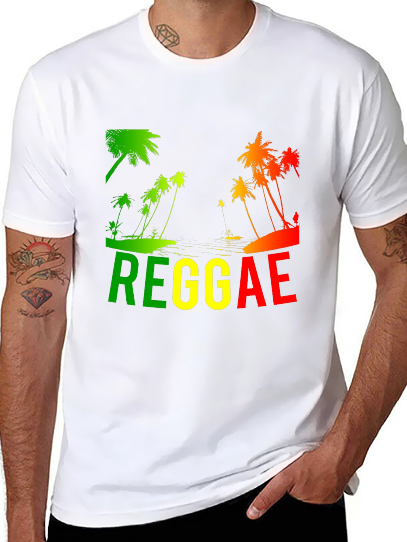 Reggae Palm Tree T-Shirt - Rasta Style