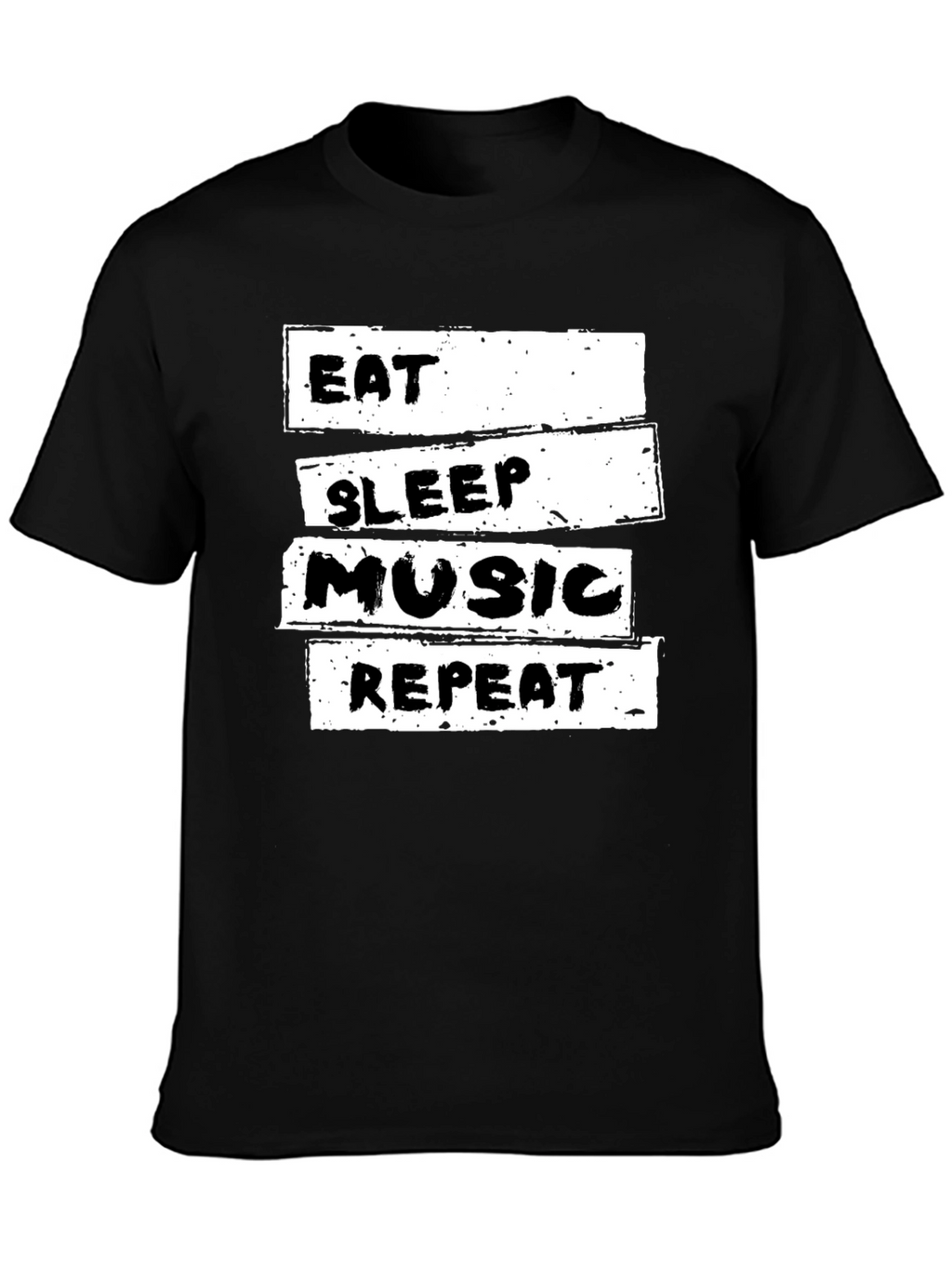 Eat Sleep Music Repeat Black T-Shirt