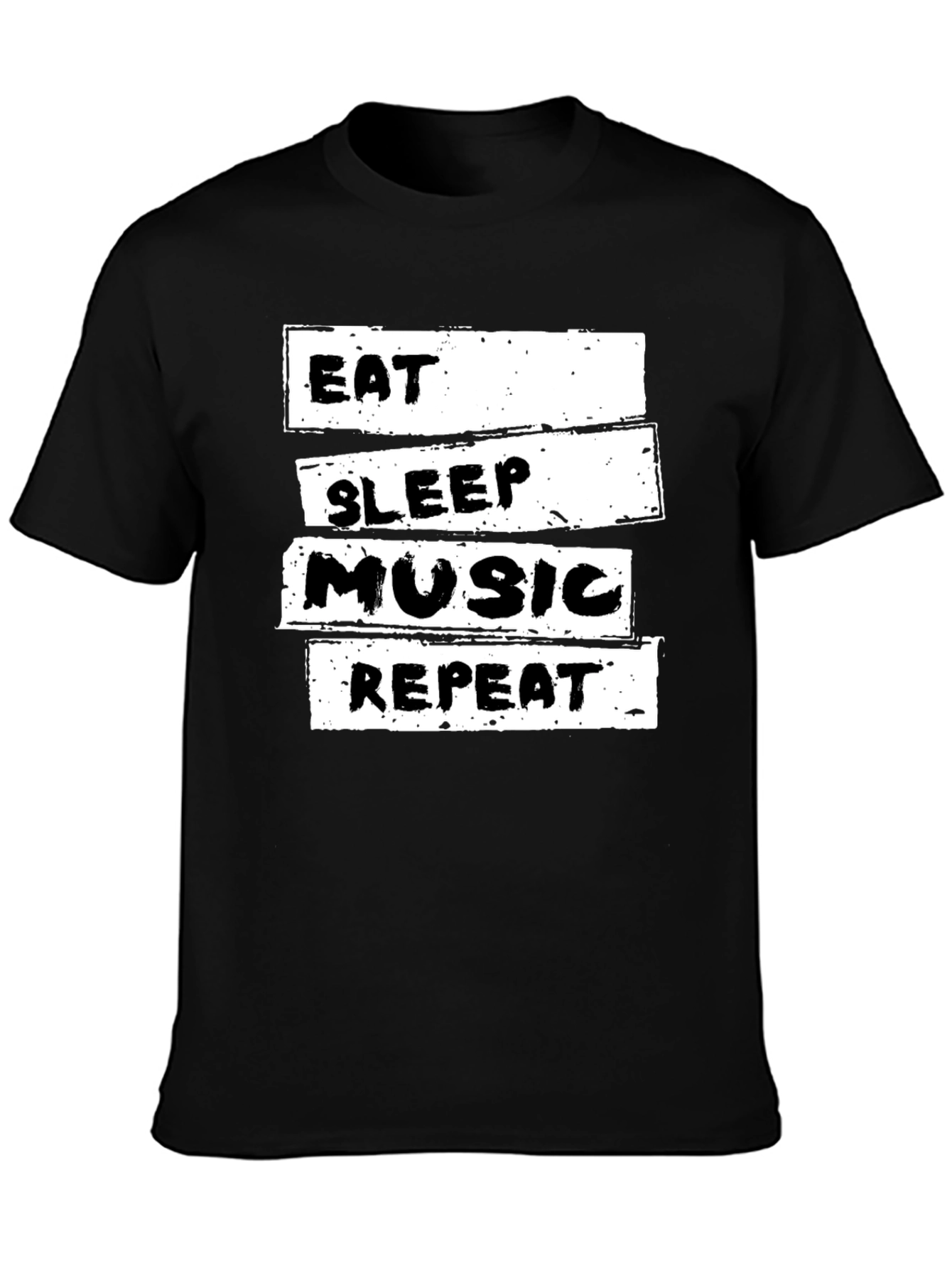 Eat Sleep Music Repeat Black T-Shirt