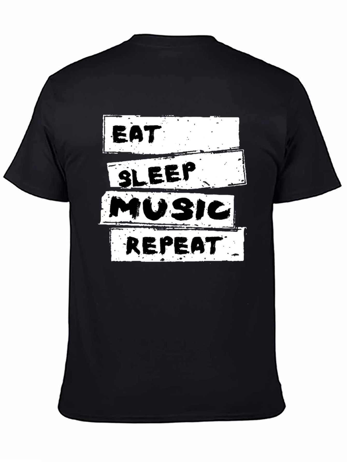 Eat Sleep Music Repeat Black T-Shirt