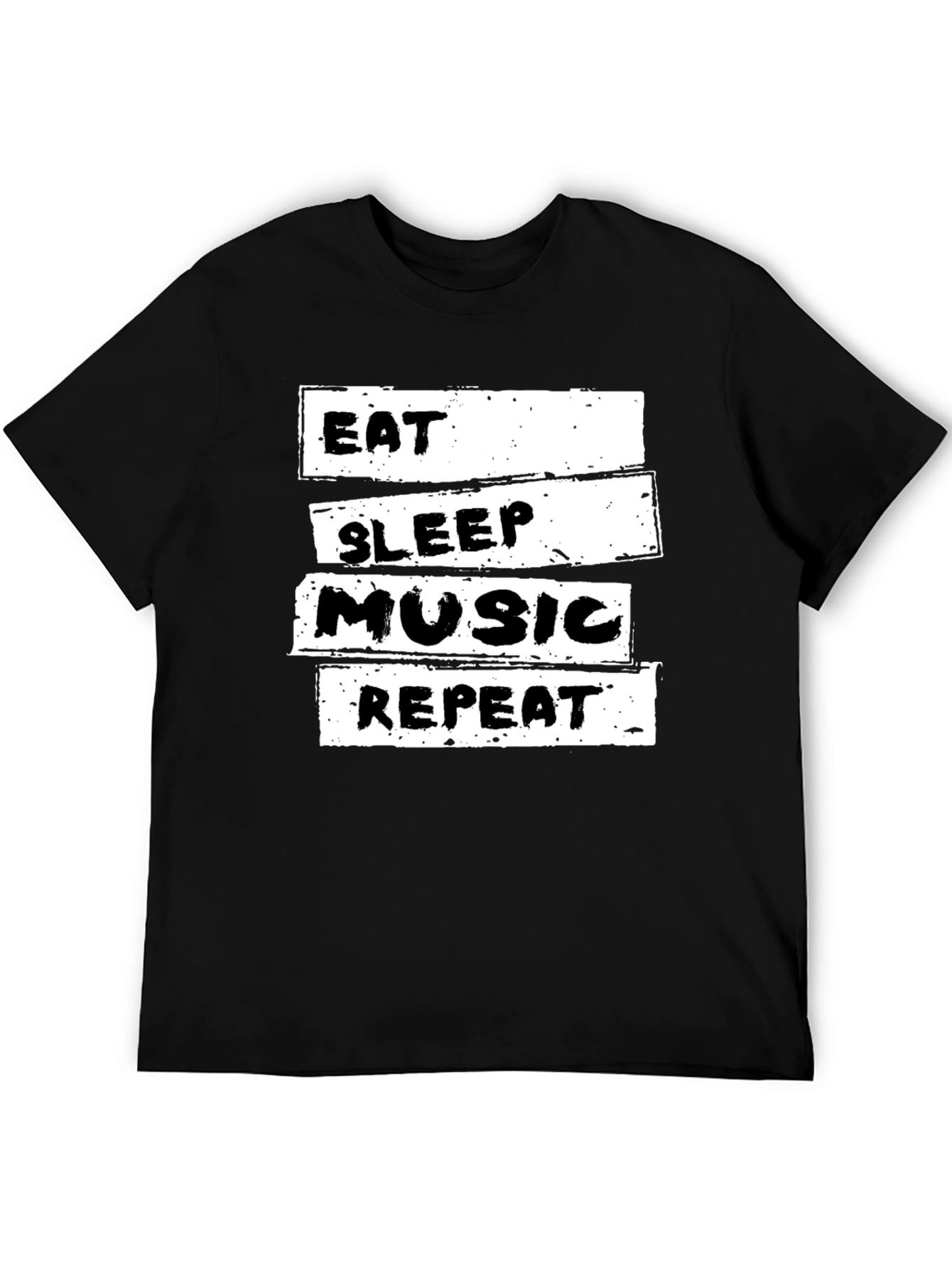 Eat Sleep Music Repeat Black T-Shirt