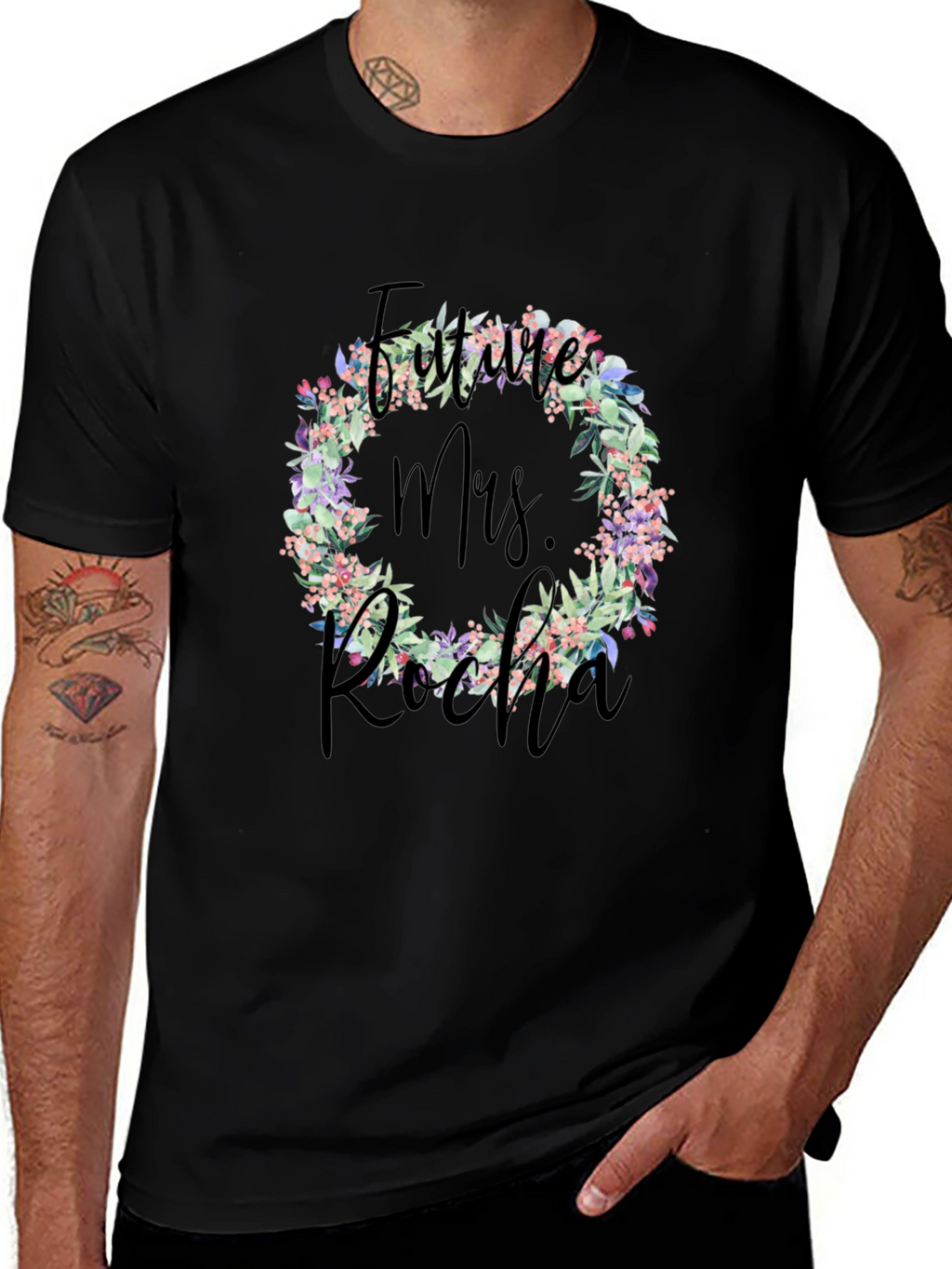 Future Mrs. Rocha Floral Wreath Tee