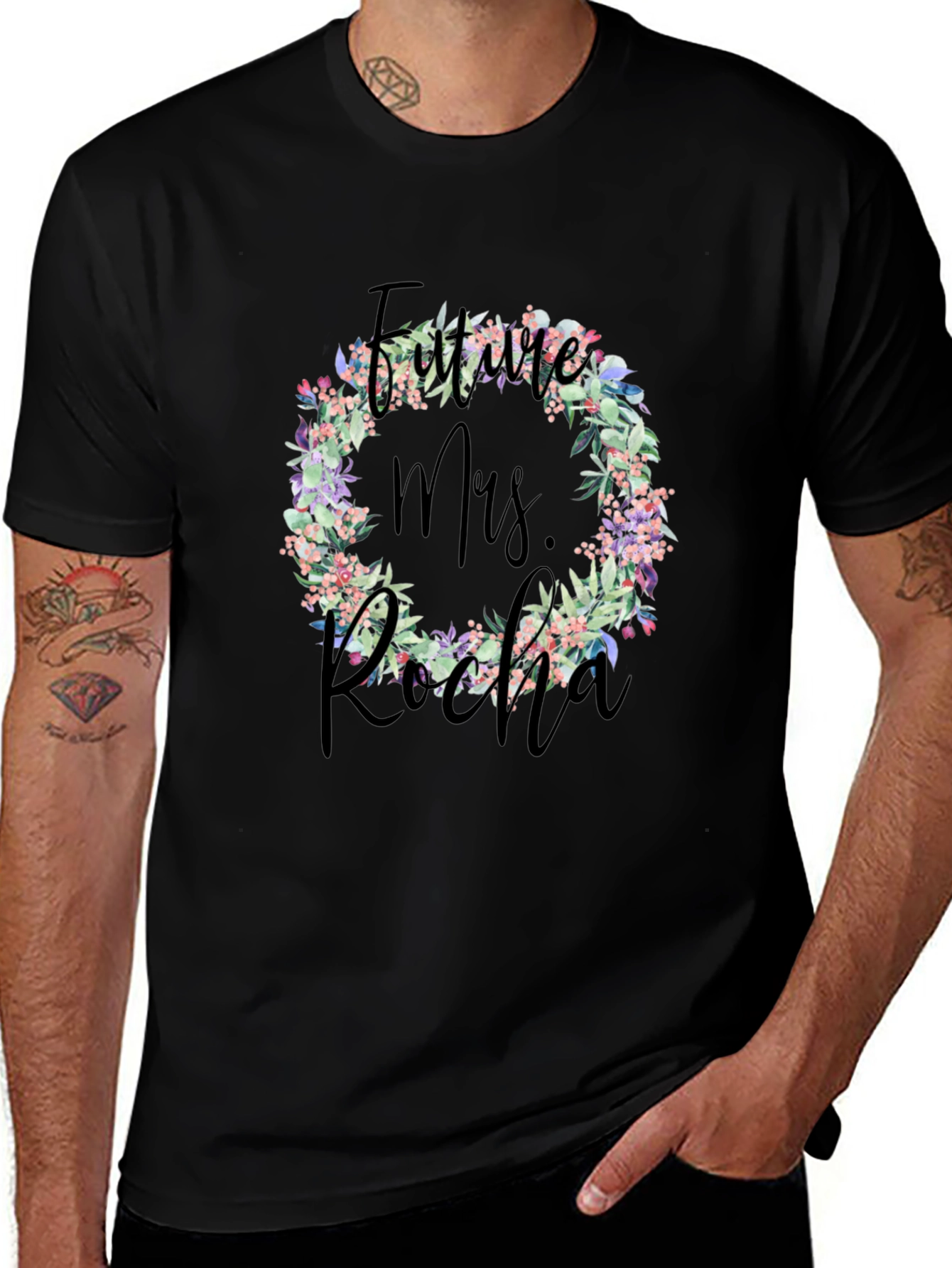 Future Mrs. Rocha Floral Wreath Tee