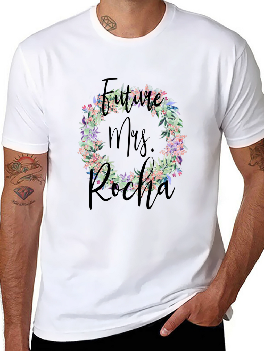 Future Mrs. Rocha Floral Wreath Tee