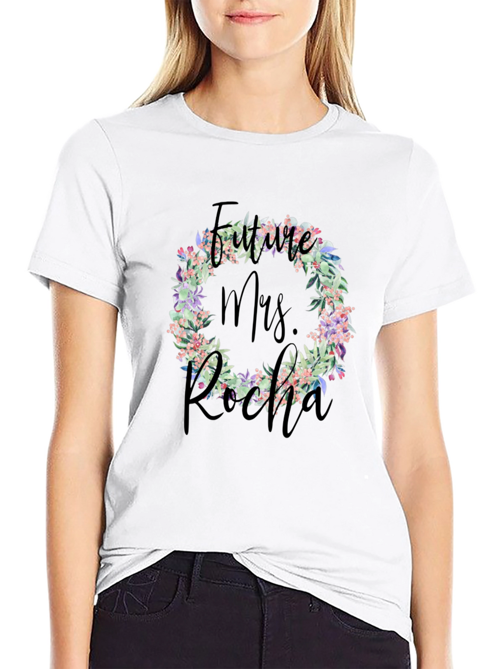 Future Mrs. Rocha Floral Wreath Tee