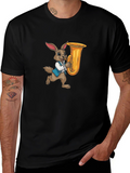 Rabbit Playing Tuba Graphic Tee