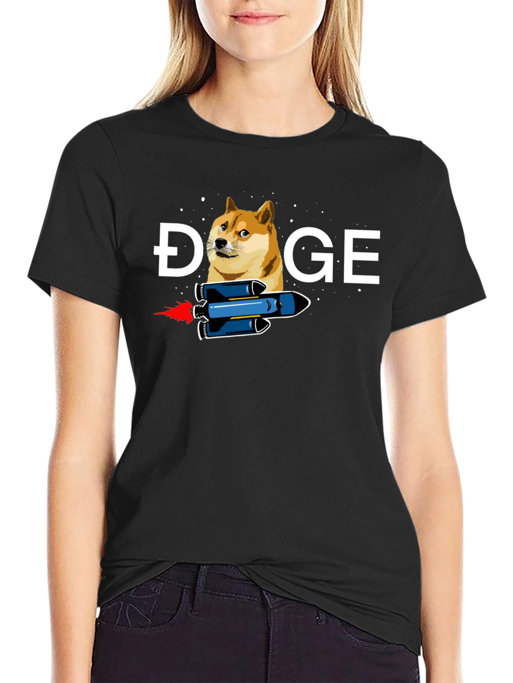 Doge Rocket T-Shirt - Crypto Meme Tee