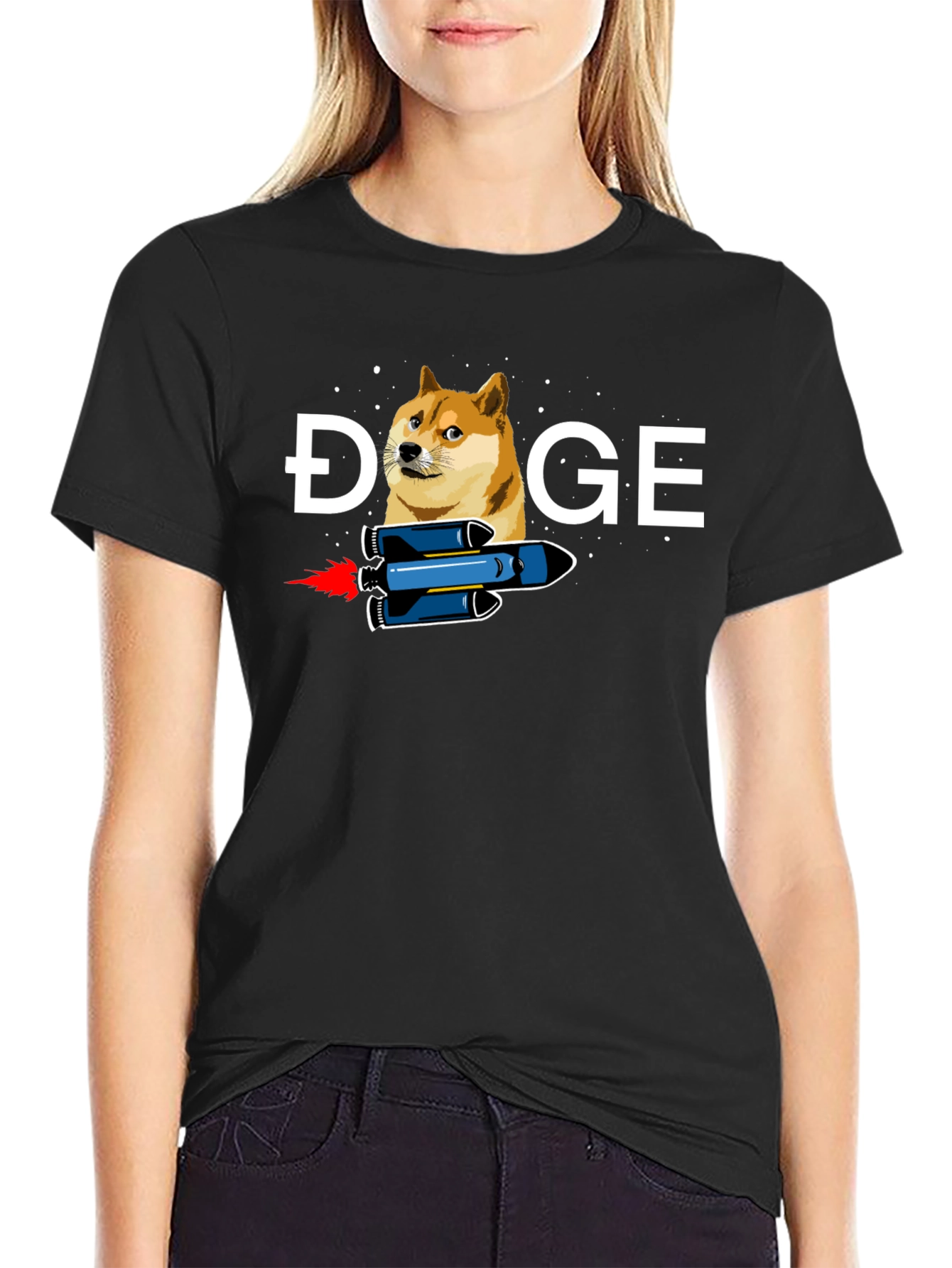 Doge Rocket T-Shirt - Crypto Meme Tee
