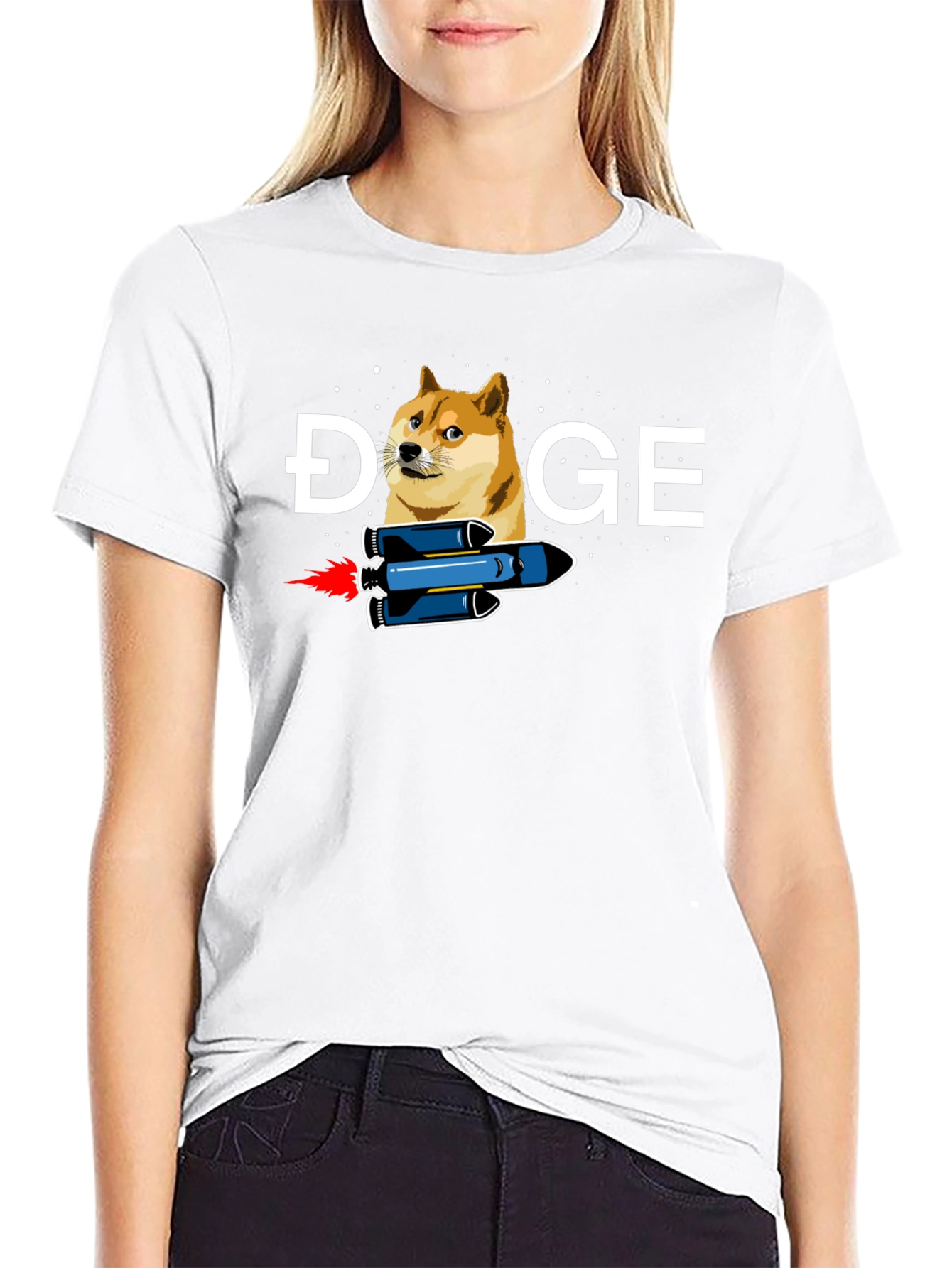 Doge Rocket T-Shirt - Crypto Meme Tee
