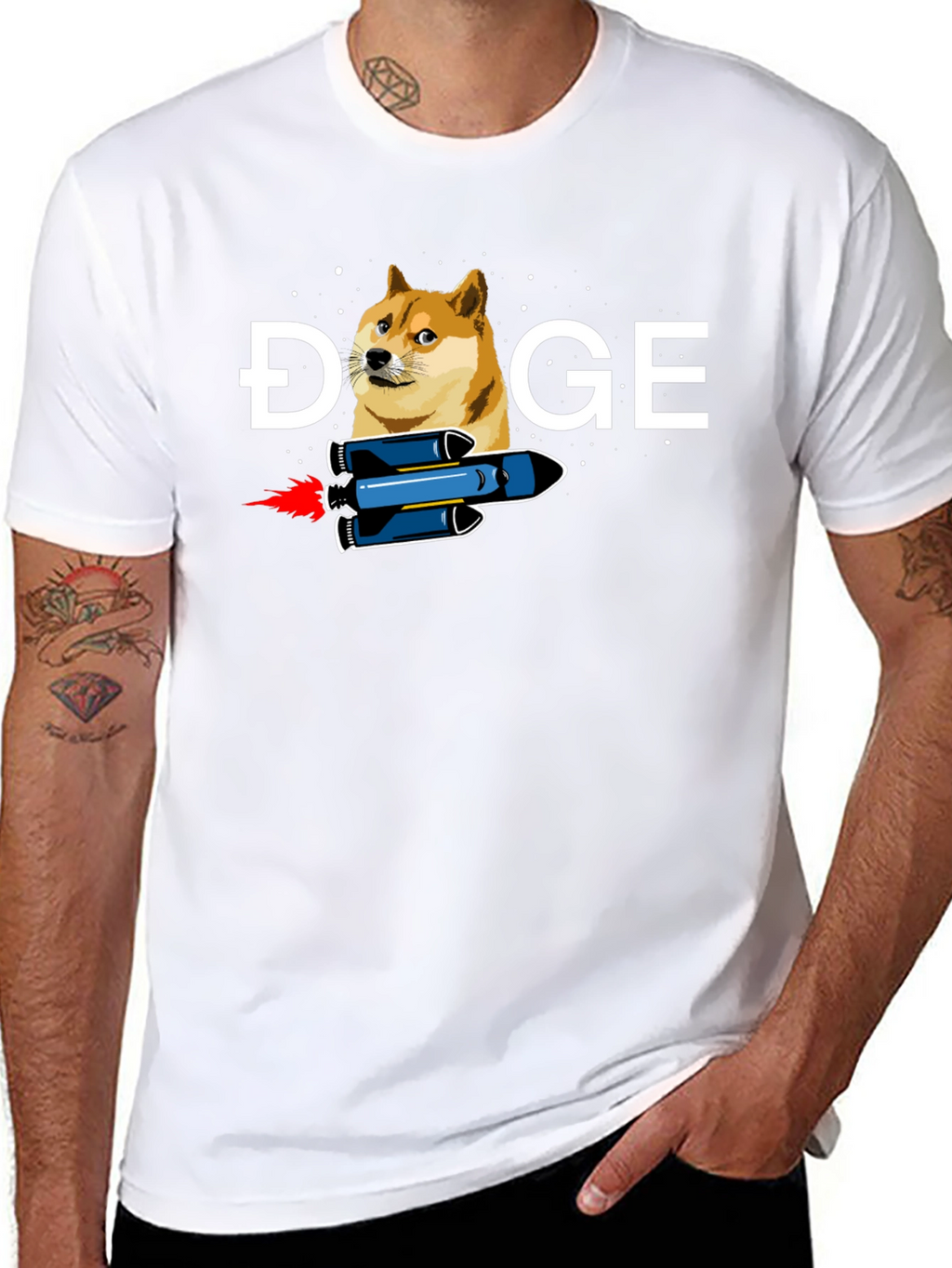 Doge Rocket T-Shirt - Crypto Meme Tee