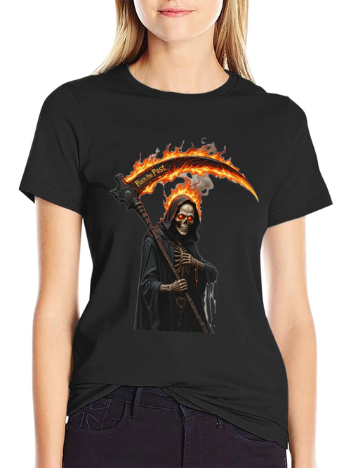 Burn the Past Reaper Graphic Tee - Black