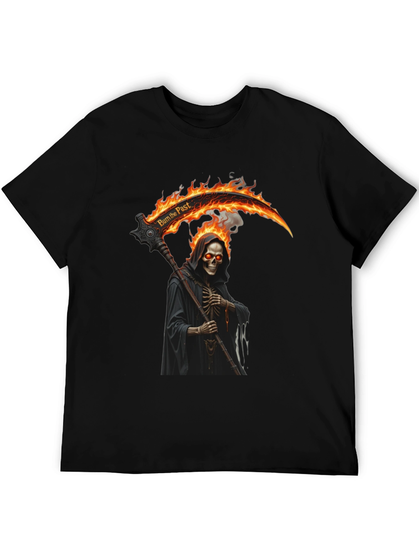 Burn the Past Reaper Graphic Tee - Black