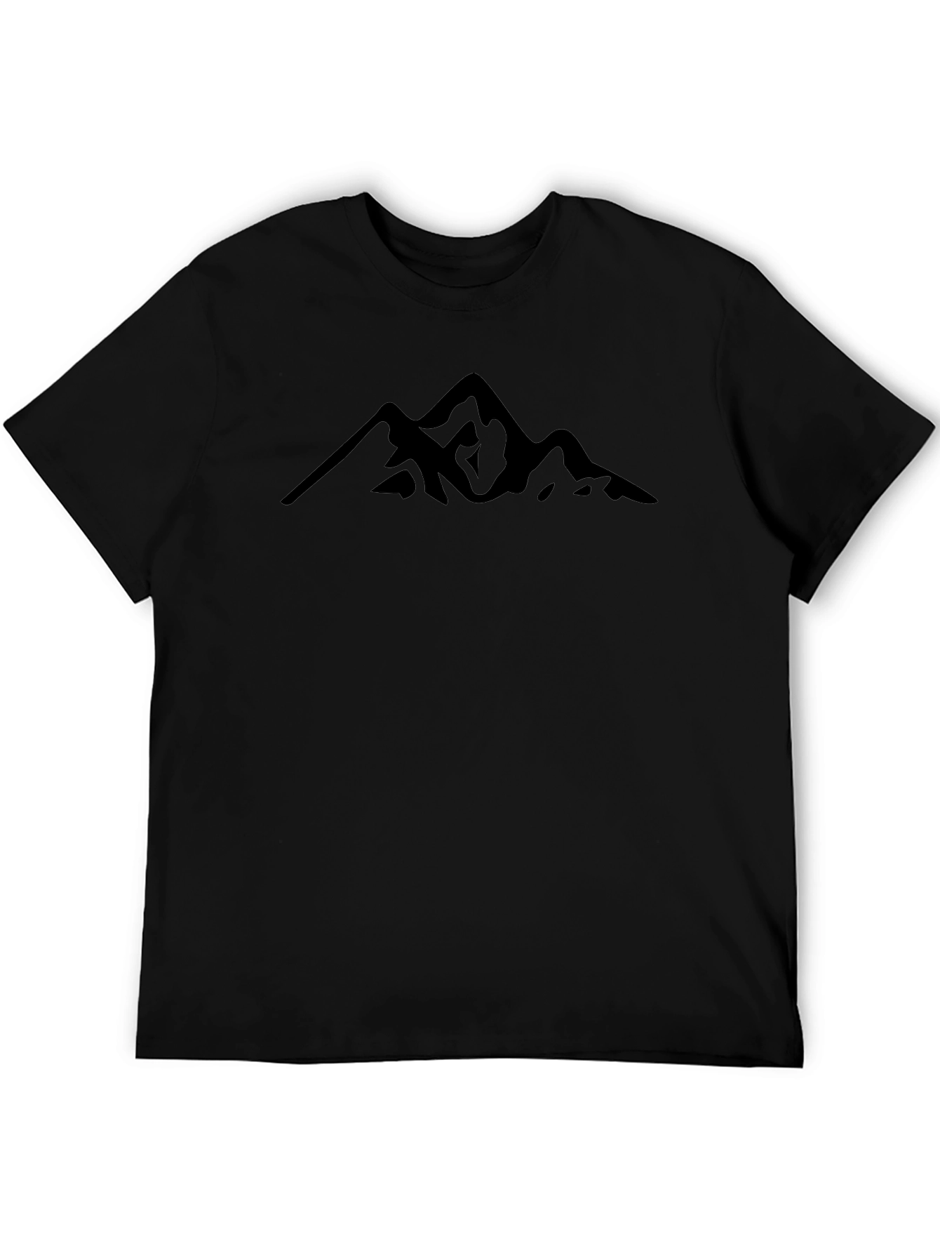 Minimalist Mountain Graphic Black T-Shirt