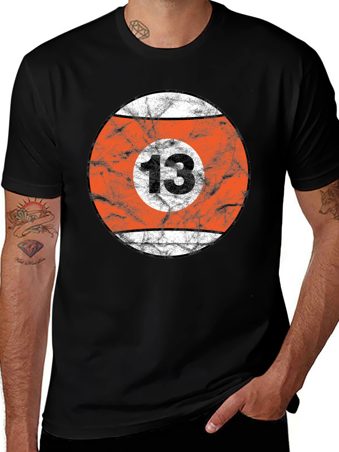 Mens Billiard Ball T-Shirt - Lucky Number 13